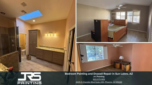 Bedroom Painting and Drywall Repair in Sun Lakes, AZ
