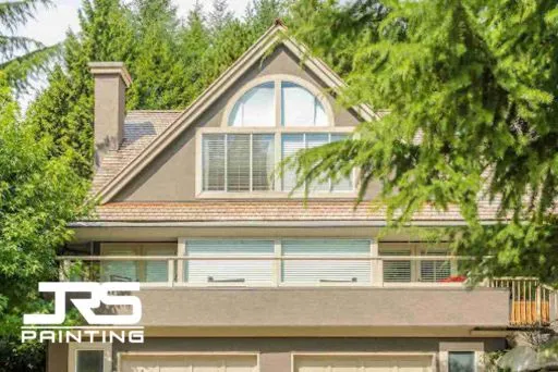 Contemporary taupe exterior showcasing Modern Stucco Colors Phoenix with clean trim and large windows.