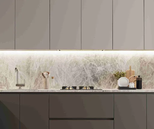 Sleek flat-panel kitchen cabinets highlighting smooth finishes from Scottsdale Cabinet Painting services.